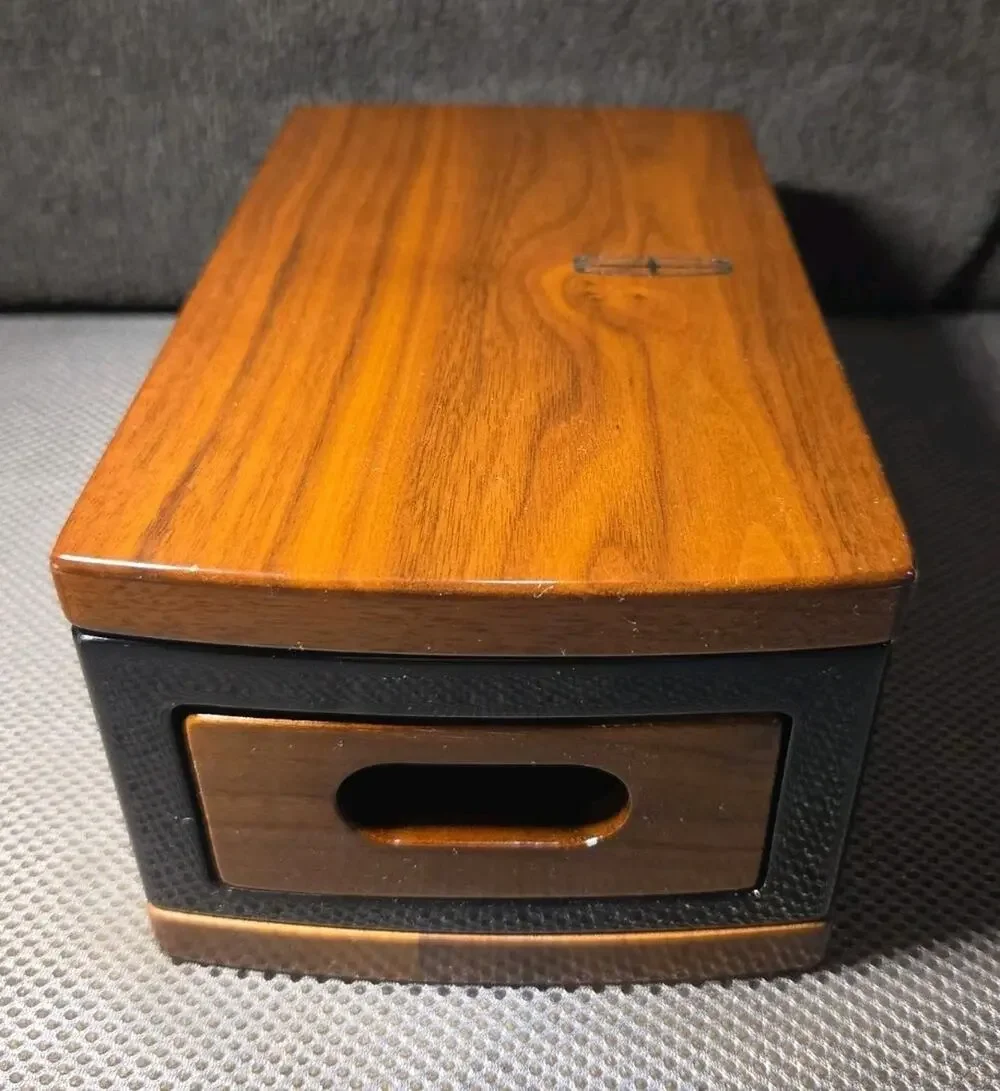 Lincoln Advertising Jewelry Wood Box With Drawer Felt Lined
